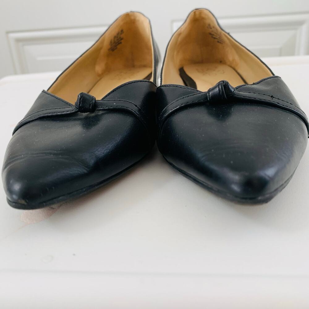 Naturalizer Black Leather Pointed Toe Ballet Flats Women’s US 8 Comfort Shoes - Picture 3 of 8